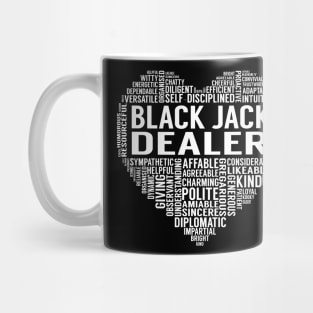 Black Jack Dealer Heart Mug